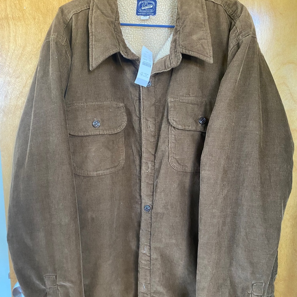 J Crew men’s brown shirt jacket size XL